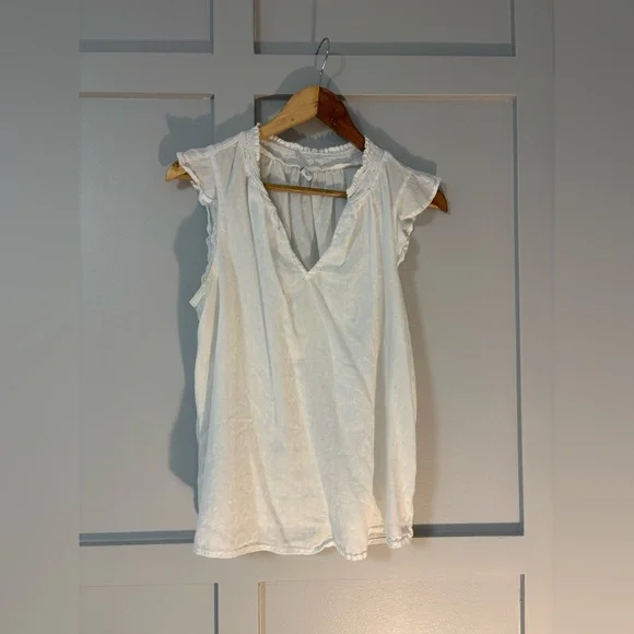 🖤Old Navy Crinkle Guaze Ruffle Cap Sleeve Top - Picture 3 of 8